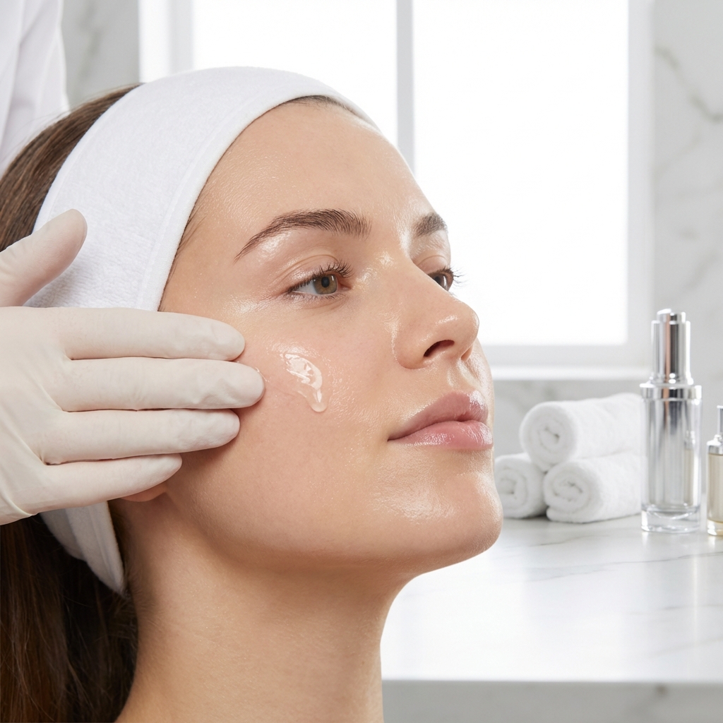 Clean, professional medical spa treatment room with neutral tones at MedBeautyLA in Los Angeles